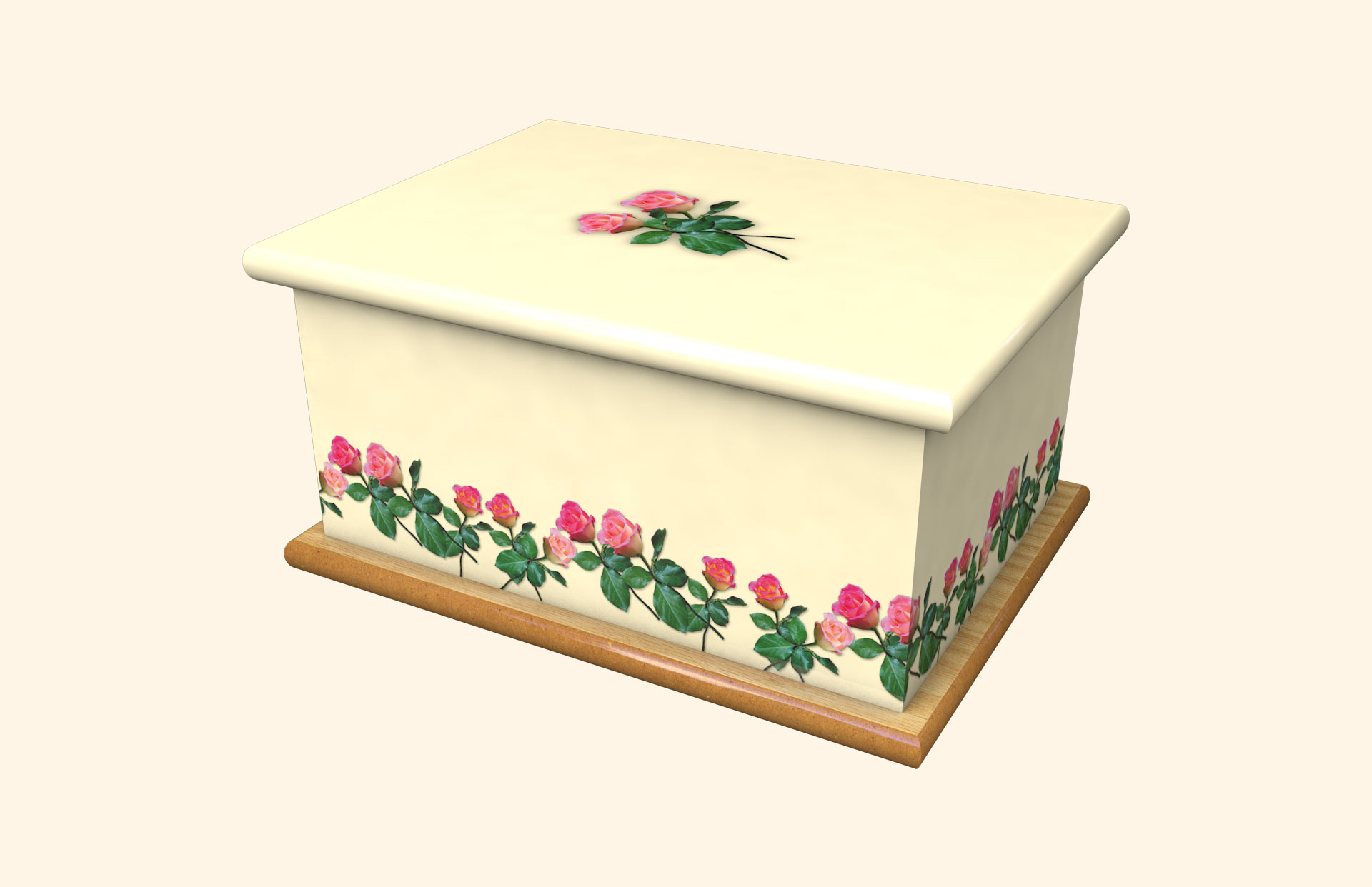 Roses adult ashes casket